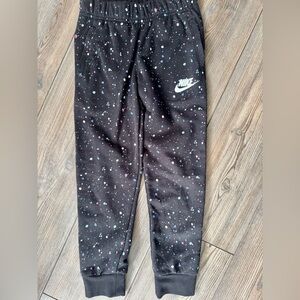 Nike Black Joggers with Multicolor Splatter, 90s vibe
